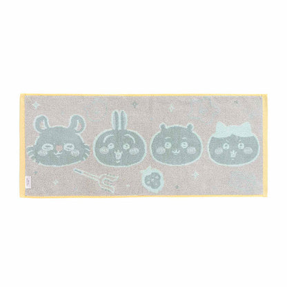 吉伊卡哇 提花面巾（藍色）