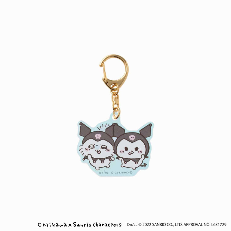 Chikawa x Sanrio Characters Aurora Aurora Keychain (Momonga Kuromi)