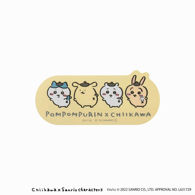 Chikawa x Sanrio 캐릭터 스티커 (Pompompurin X Chikawa) 스마트 폰에 붙여 넣을 수 있습니다.