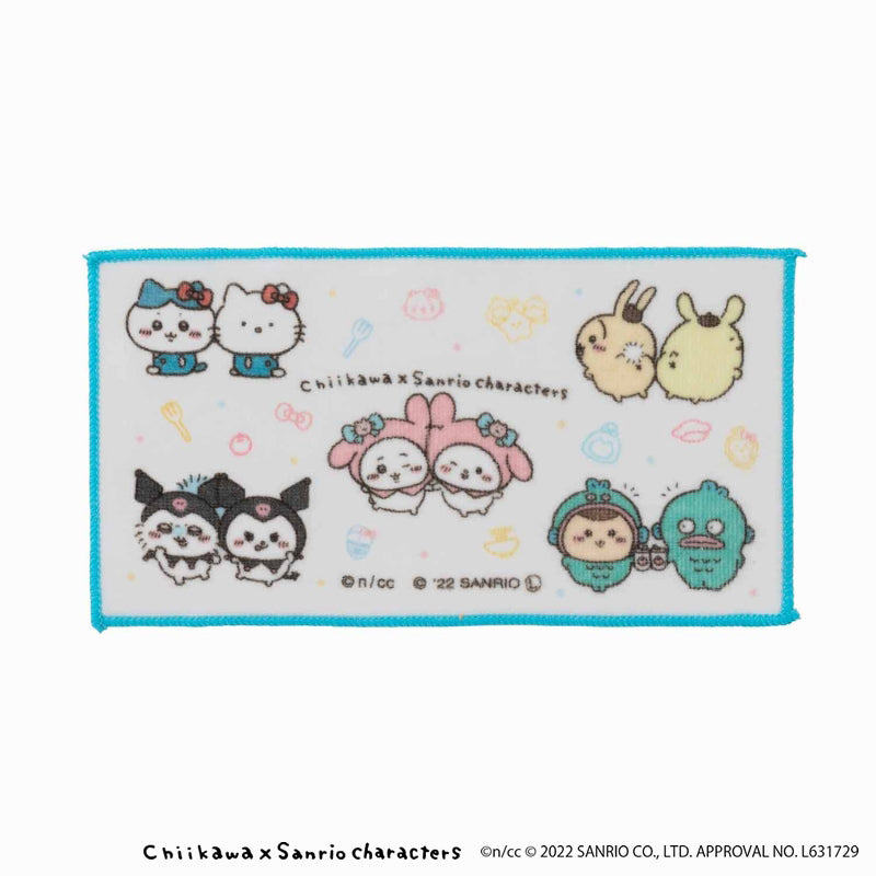 Chikawa x Sanrio Characters 3 pieces set hand towel (Nakayoshi)