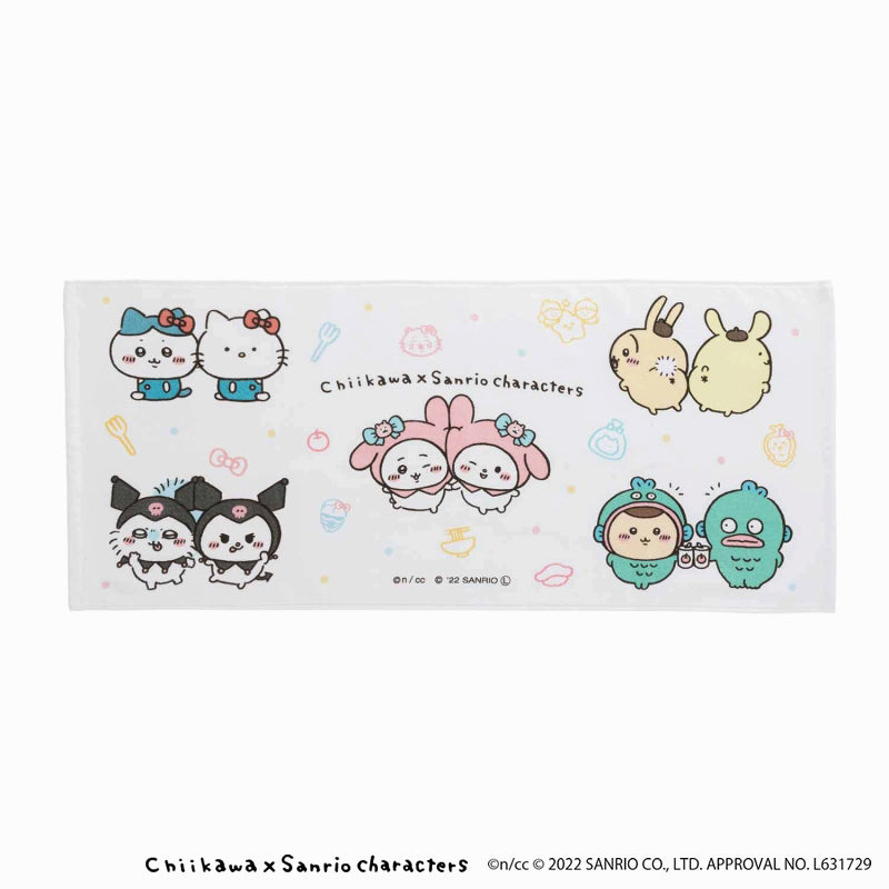 Chikawa x Sanrio Characters Face towel (everyone)