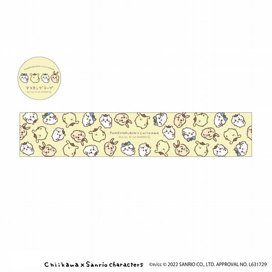 吉伊卡哇×三麗鷗角色 大型膠帶L（POMPOMPURIN×吉伊卡哇）