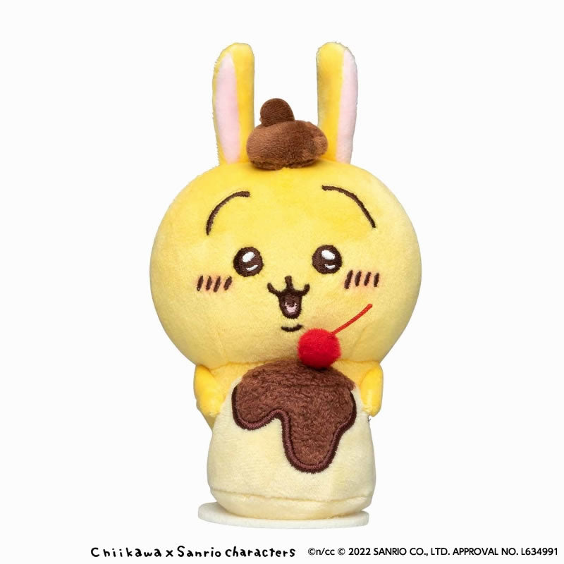 Chikawa x Sanrio Characters Desktop Sliding Stuffed toy (Rabbit / Pompompurin)