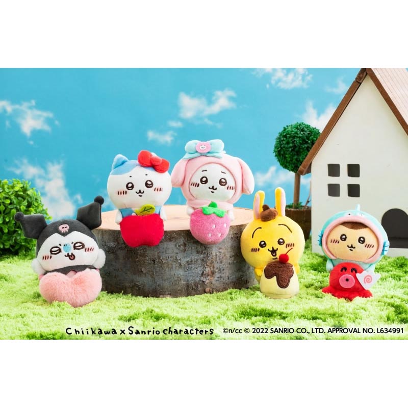 Chikawa x Sanrio Characters Desktop Sliding Stuffed toy (Rabbit / Pompompurin)