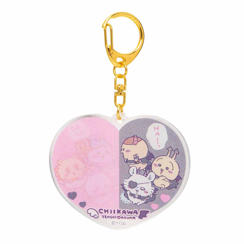 Chikawatenshi♡Akuma Irachen! Lenchcular acrylic key chain (heart)