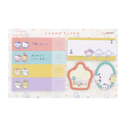 Chiikawa x Sanrio Characters Stand Sticky Notes (White)