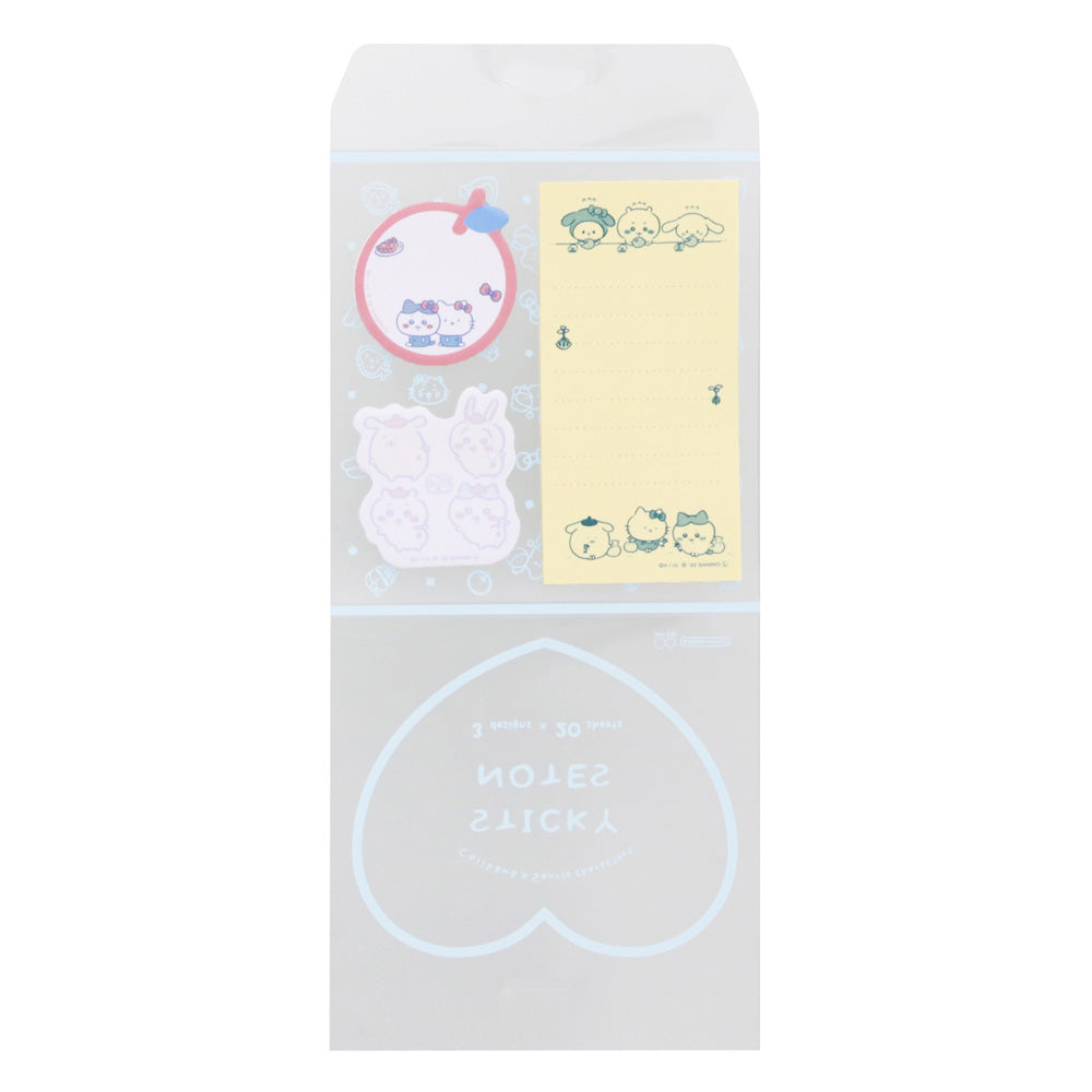 Chikawa x Sanrio Characters Clear Case Sticky note (blue)