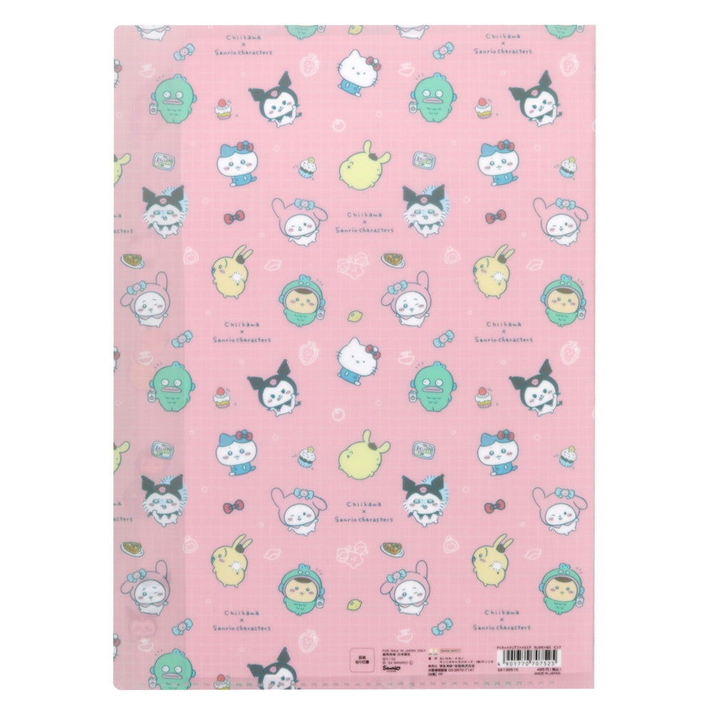 Chikawa x Sanrio Character Die Cut Clear File 5P (Pink)