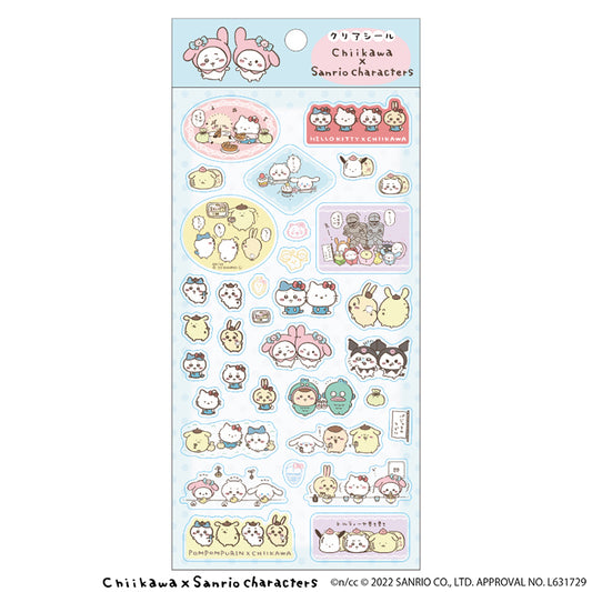 Chiikawa × Sanrio Characters Clear Stickers
