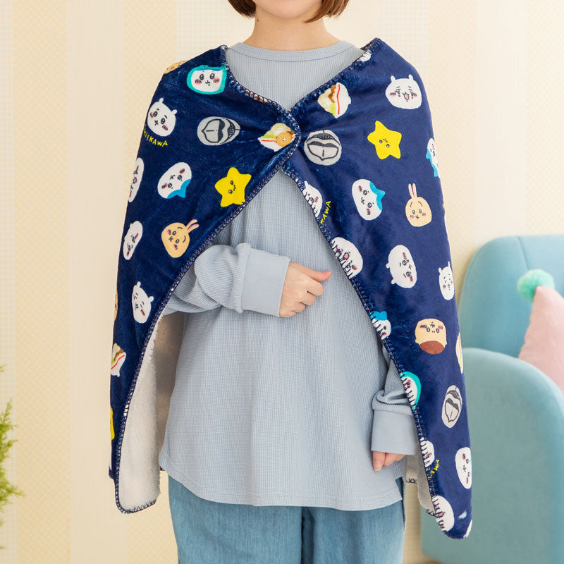 Chiikawa Warm 3-Way Blanket (Navy)
