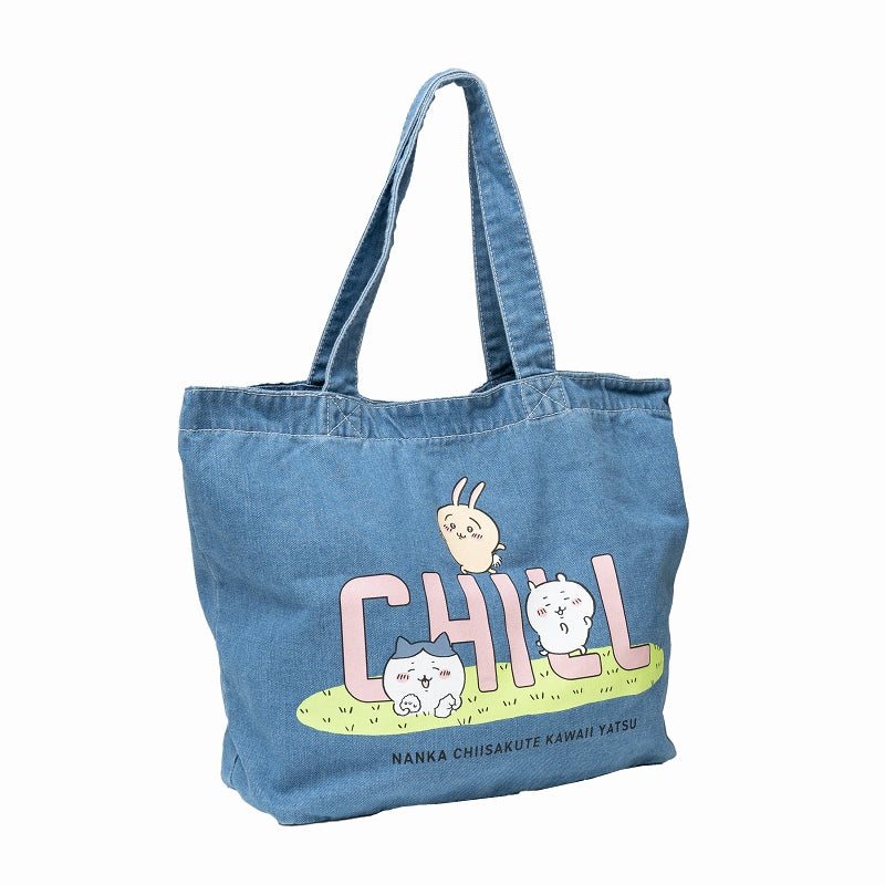 치이카와 데님 라지 토트백 CHILL (라이트 블루)