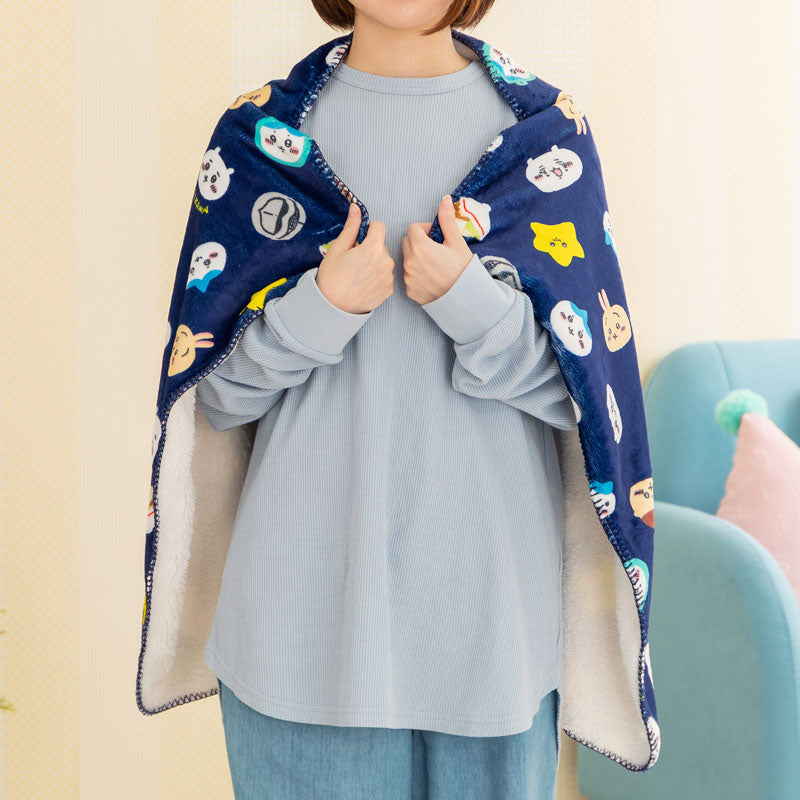 Chiikawa Warm 3-Way Blanket (Navy)