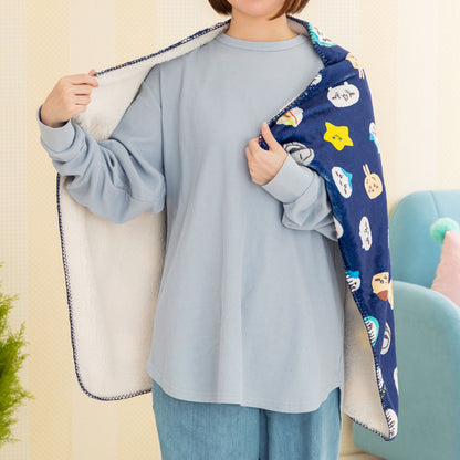 Chiikawa Warm 3-Way Blanket (Navy)