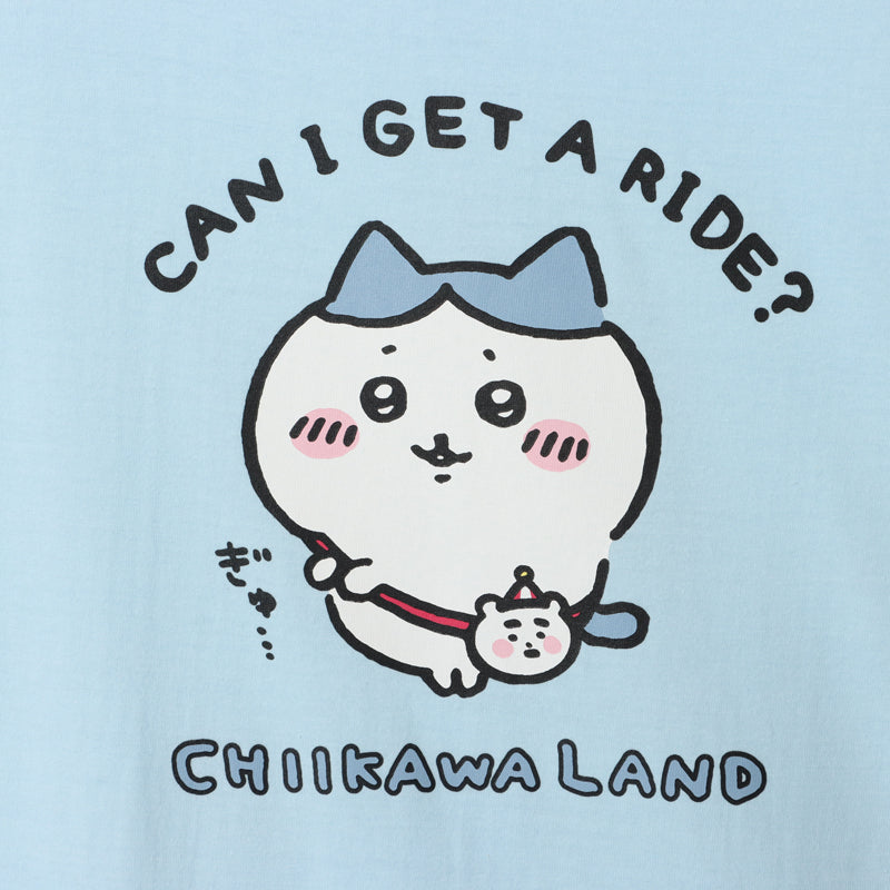 Chika Warado T -shirt Hachiware Can you ride? Light blue